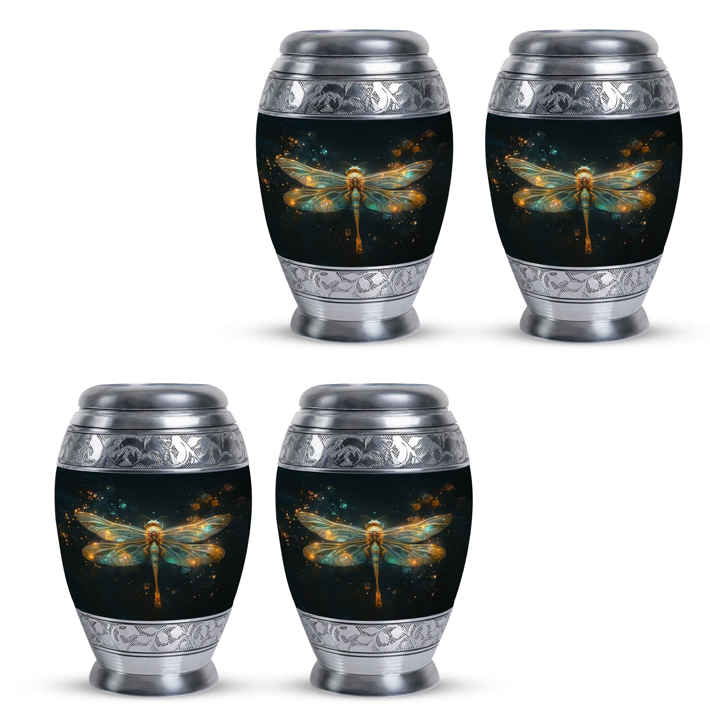 Personalized Dragonfly Cremation Urn for Women - 10-inch, 200 cu in - Yatskia