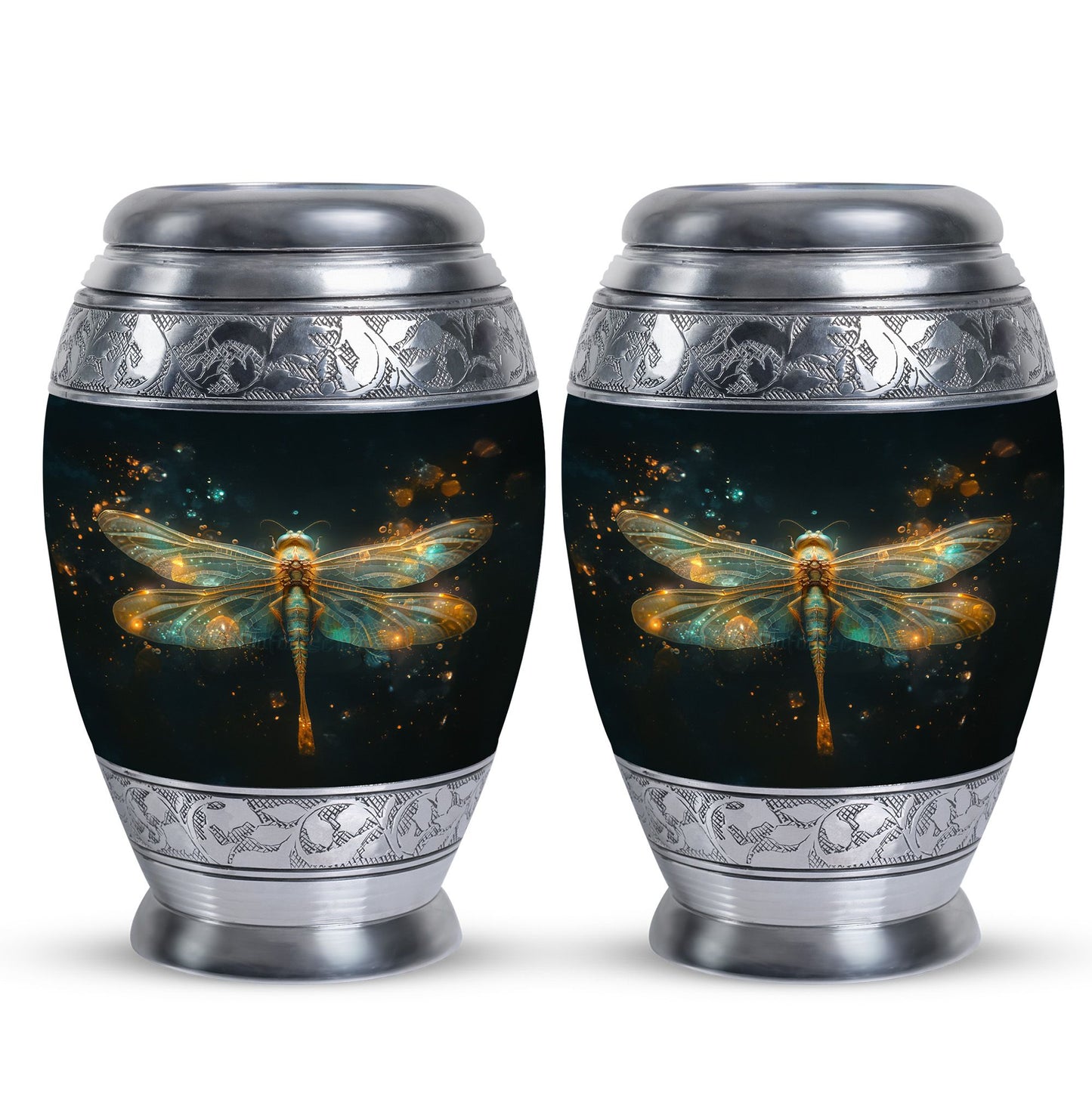 Personalized Dragonfly Cremation Urn for Women - 10-inch, 200 cu in - Yatskia