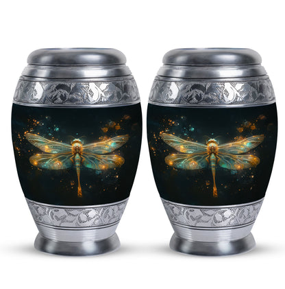 Personalized Dragonfly Cremation Urn for Women - 10-inch, 200 cu in - Yatskia