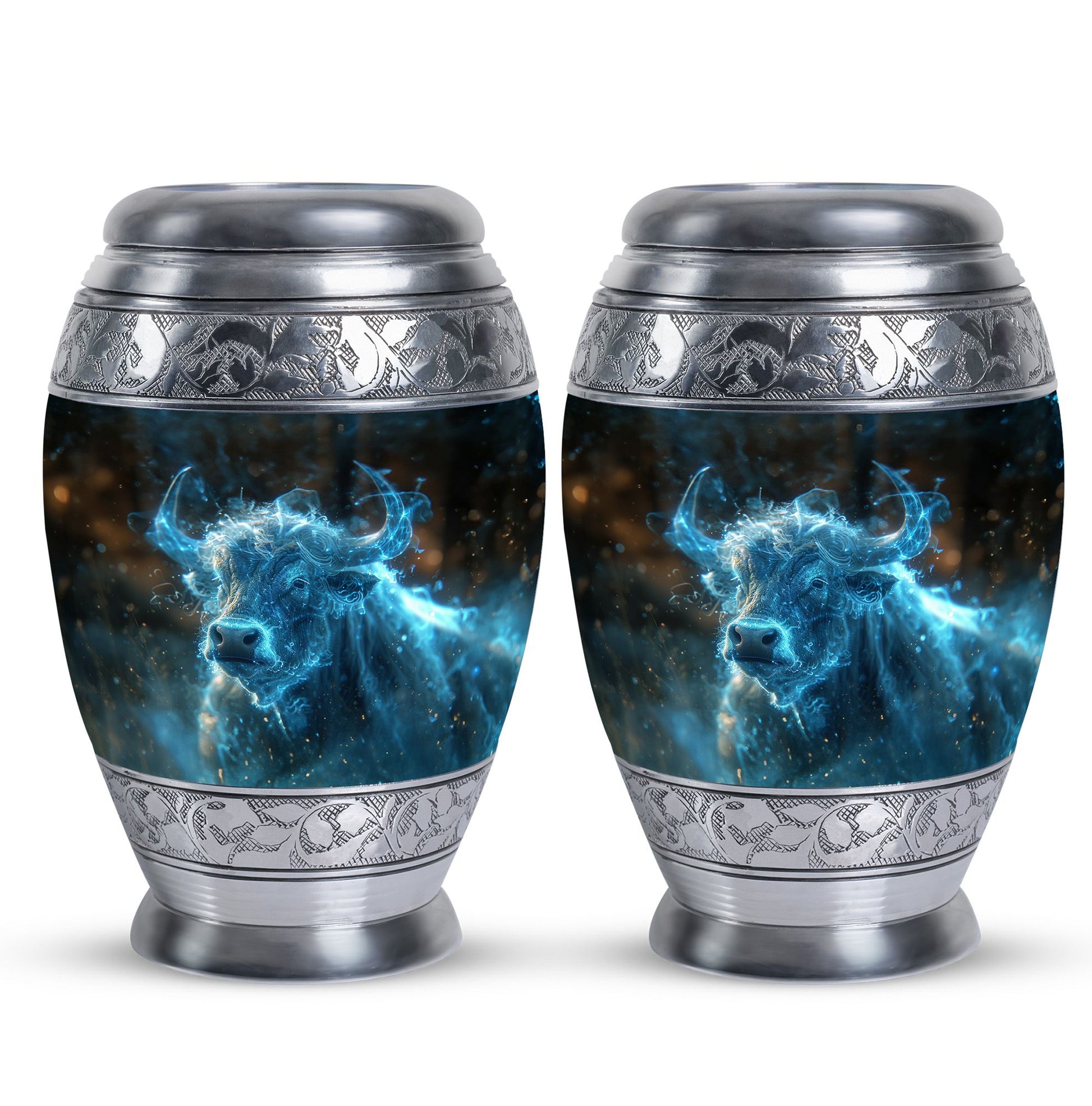 Cosmic Energy Bull Urn For Ashes - Bull Large Urn For Adult Human