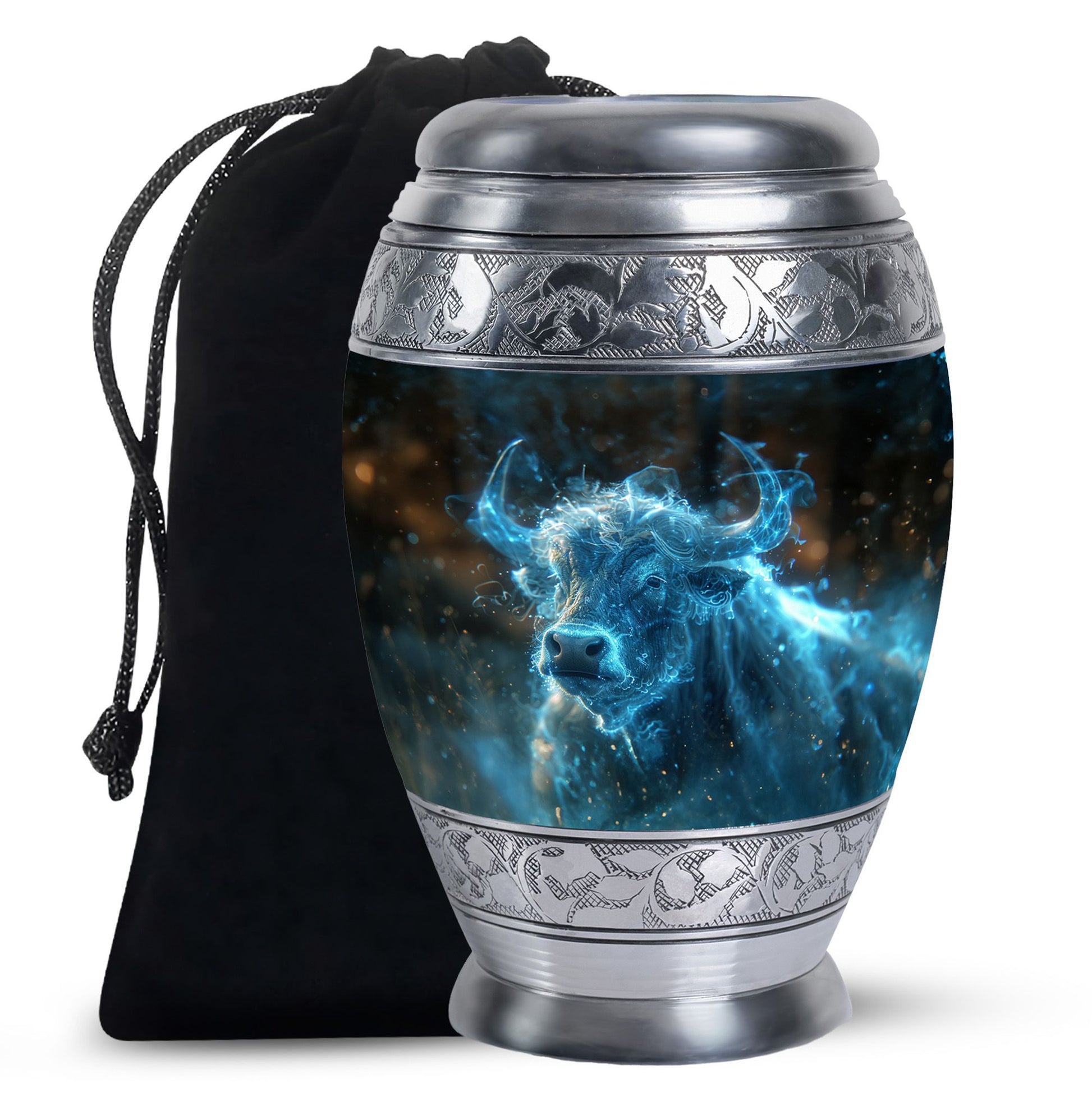 Cosmic Energy Bull Urn For Ashes - Bull Large Urn For Adult Human