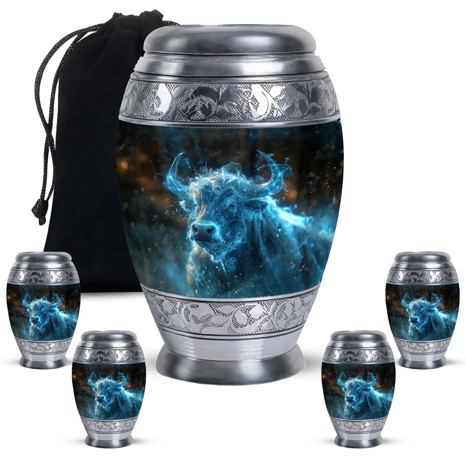 Cosmic Energy Bull Urn For Ashes - Bull Large Urn For Adult Human