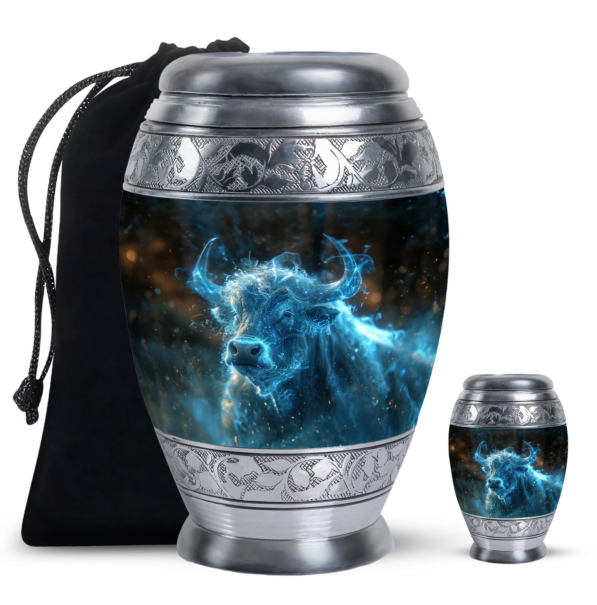Cosmic Energy Bull Urn For Ashes - Bull Large Urn For Adult Human