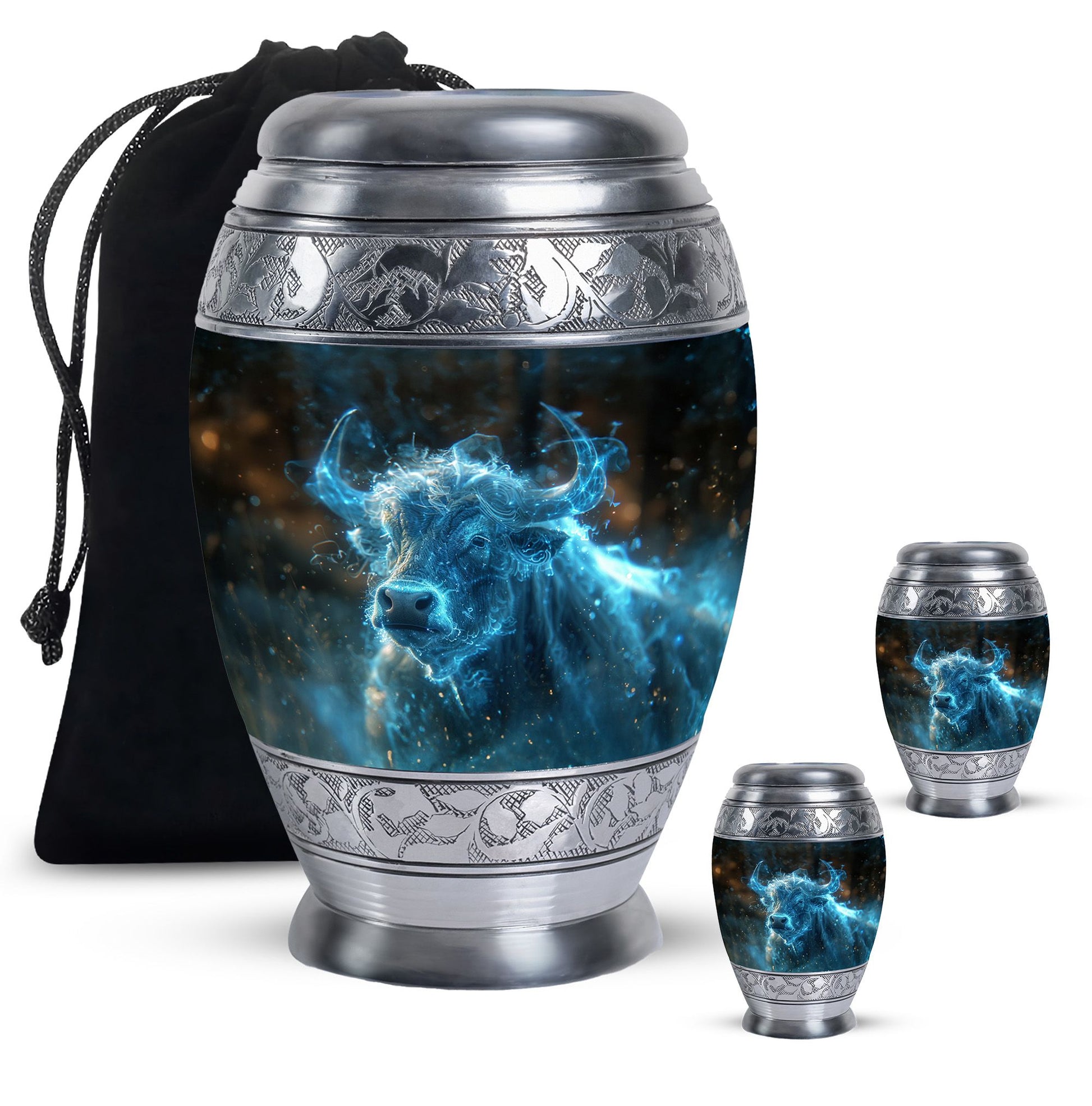 Cosmic Energy Bull Urn For Ashes - Bull Large Urn For Adult Human