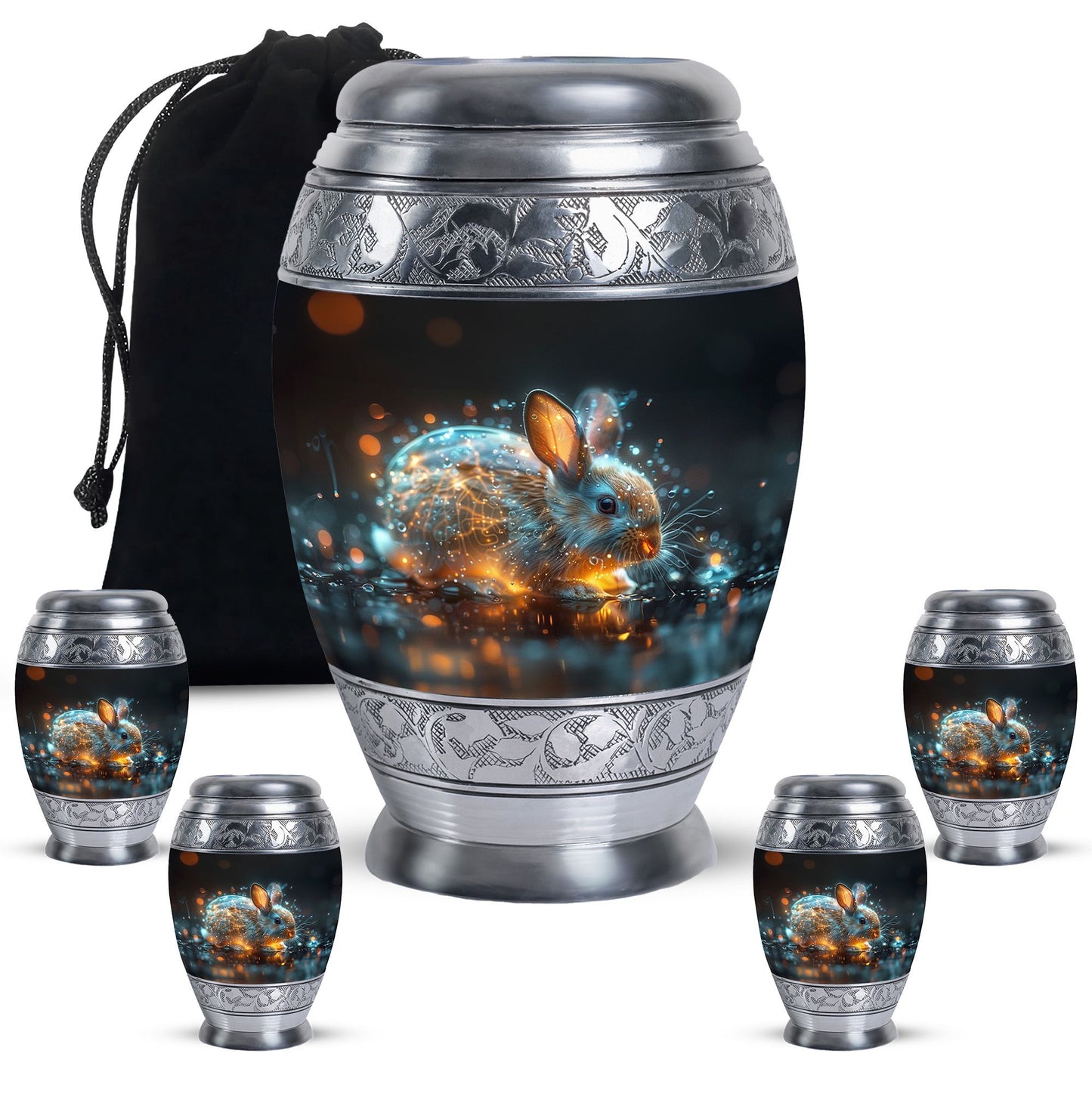 Personalized Rabbit Cremation Urn for Pet Ashes - 10-inch, 200 cu in - Yatskia