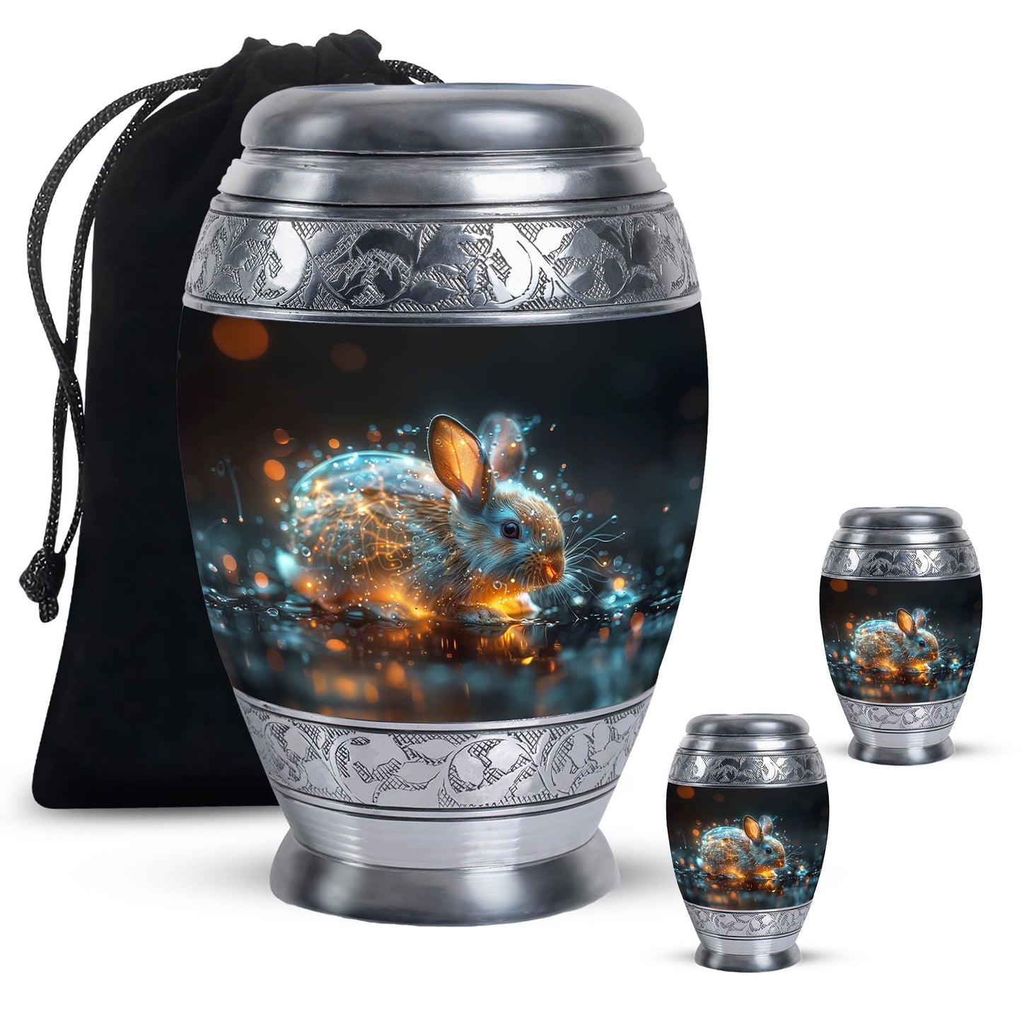 Personalized Rabbit Cremation Urn for Pet Ashes - 10-inch, 200 cu in - Yatskia