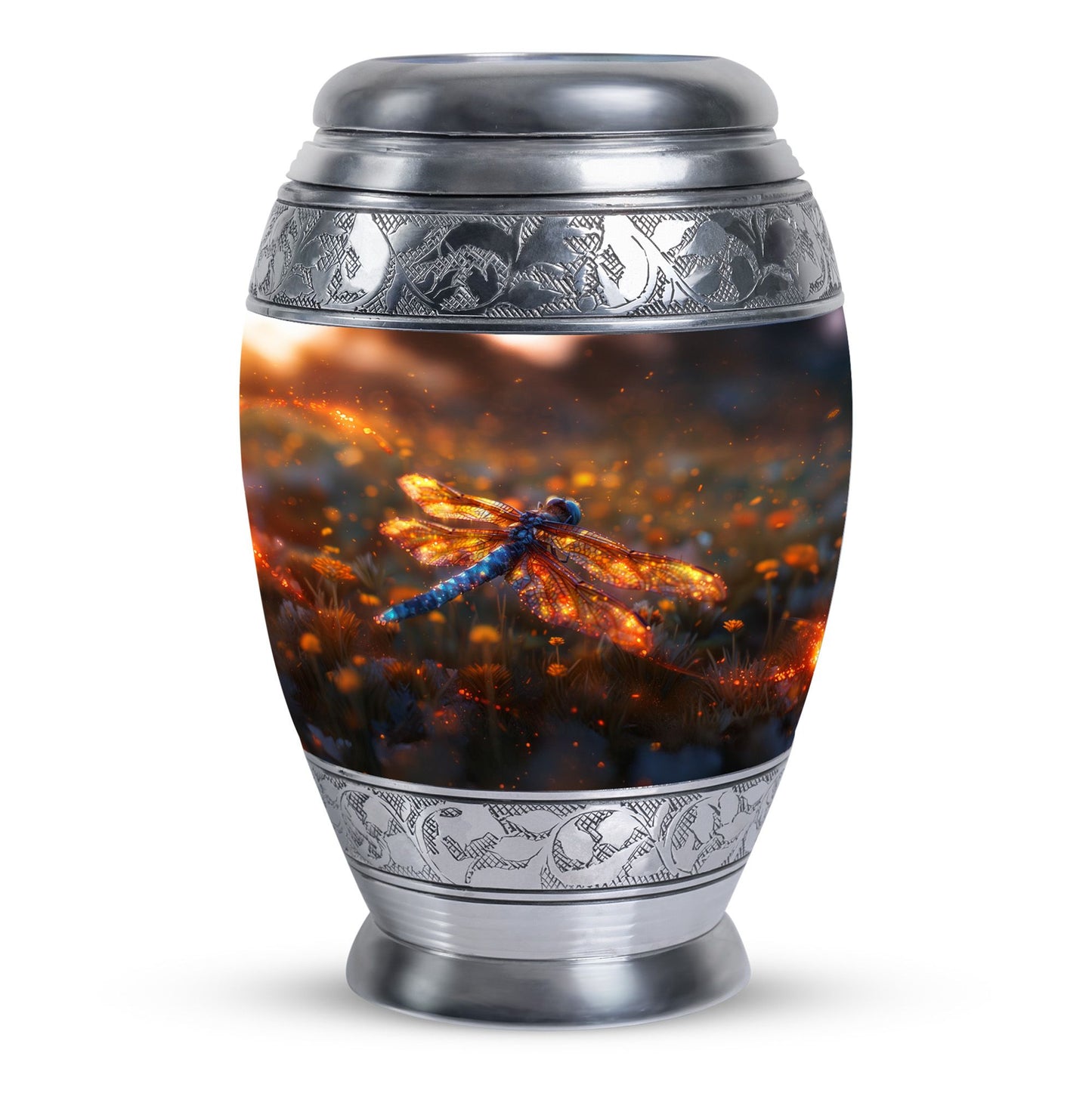 Personalized Dragonfly Memorial Urn for Human Ashes - 10-inch, 200 cu in - Yatskia