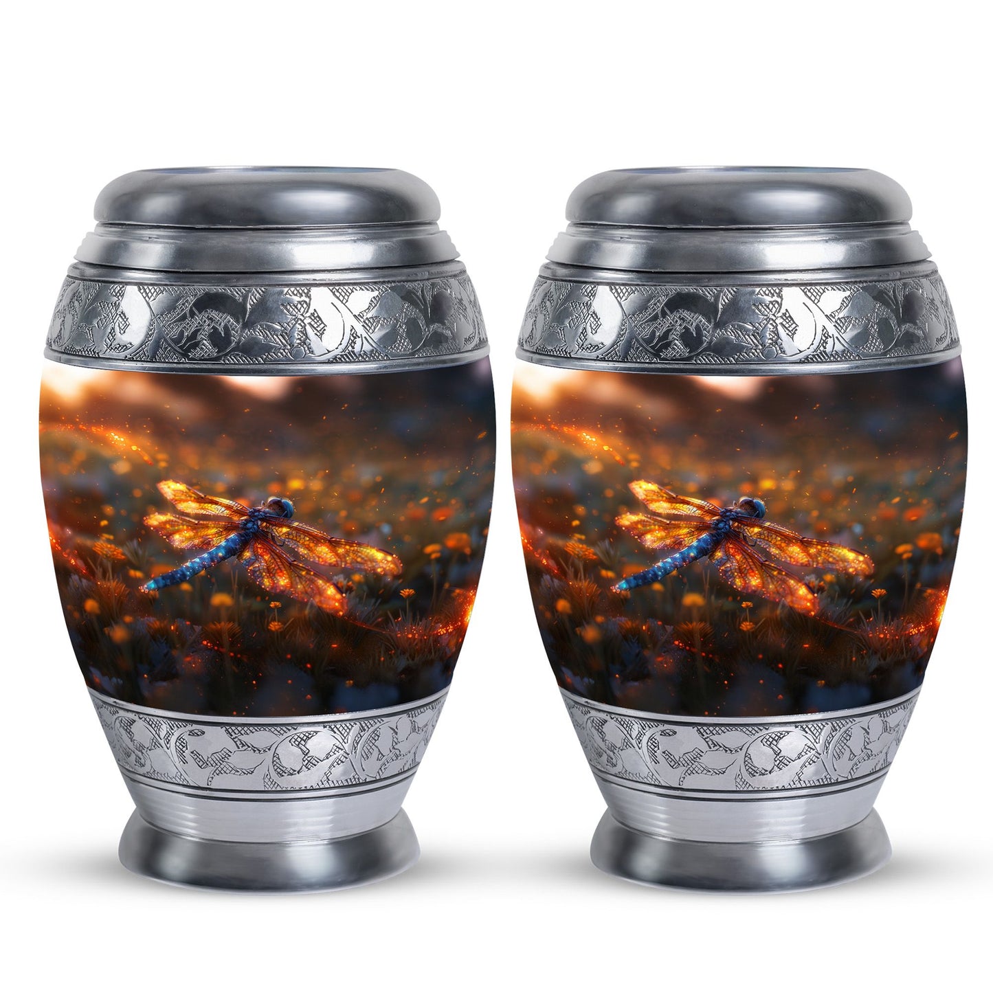 Personalized Dragonfly Memorial Urn for Human Ashes - 10-inch, 200 cu in - Yatskia