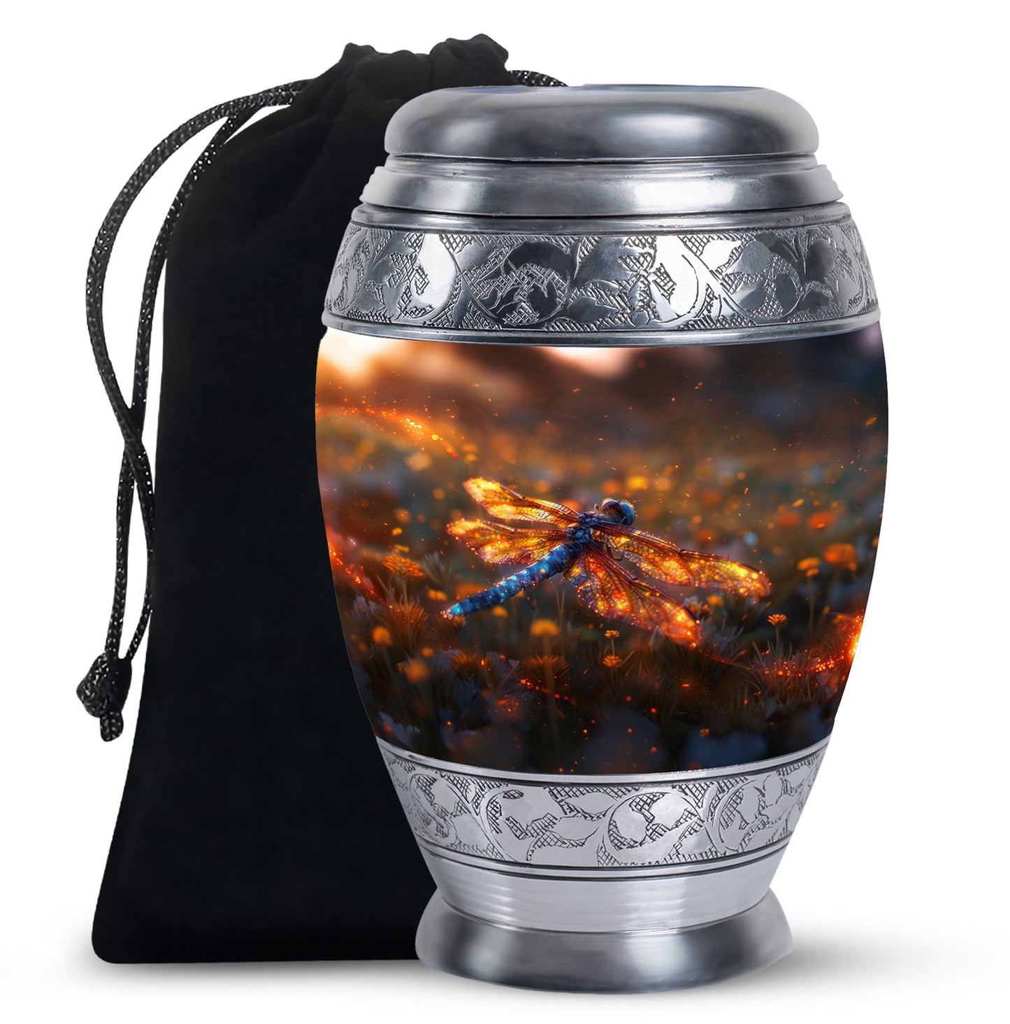 Personalized Dragonfly Memorial Urn for Human Ashes - 10-inch, 200 cu in - Yatskia