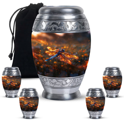 Personalized Dragonfly Memorial Urn for Human Ashes - 10-inch, 200 cu in - Yatskia