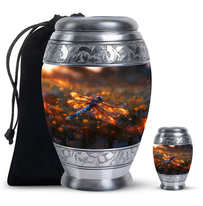 Personalized Dragonfly Memorial Urn for Human Ashes - 10-inch, 200 cu in - Yatskia