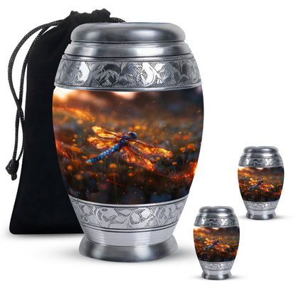 Personalized Dragonfly Memorial Urn for Human Ashes - 10-inch, 200 cu in - Yatskia