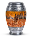 Autumn Canine Stroll Urn - German Shepherd Memorial Urns For Ashes