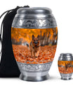 Autumn Canine Stroll Urn - German Shepherd Memorial Urns For Ashes