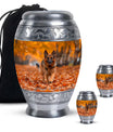 Autumn Canine Stroll Urn - German Shepherd Memorial Urns For Ashes