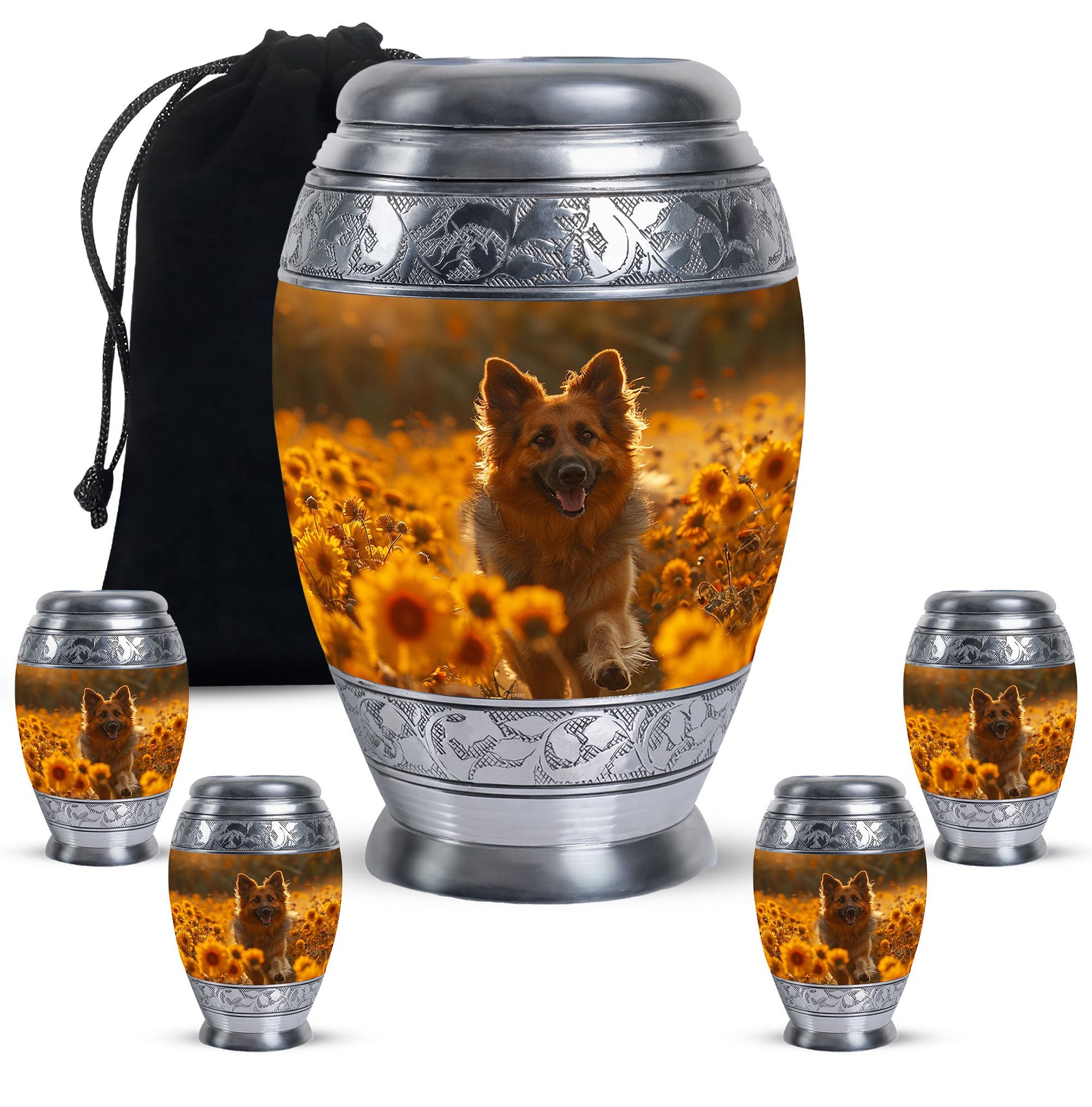 German Shepherd Dog Urn Memorial - Large Sized Cremation Urns For Pets