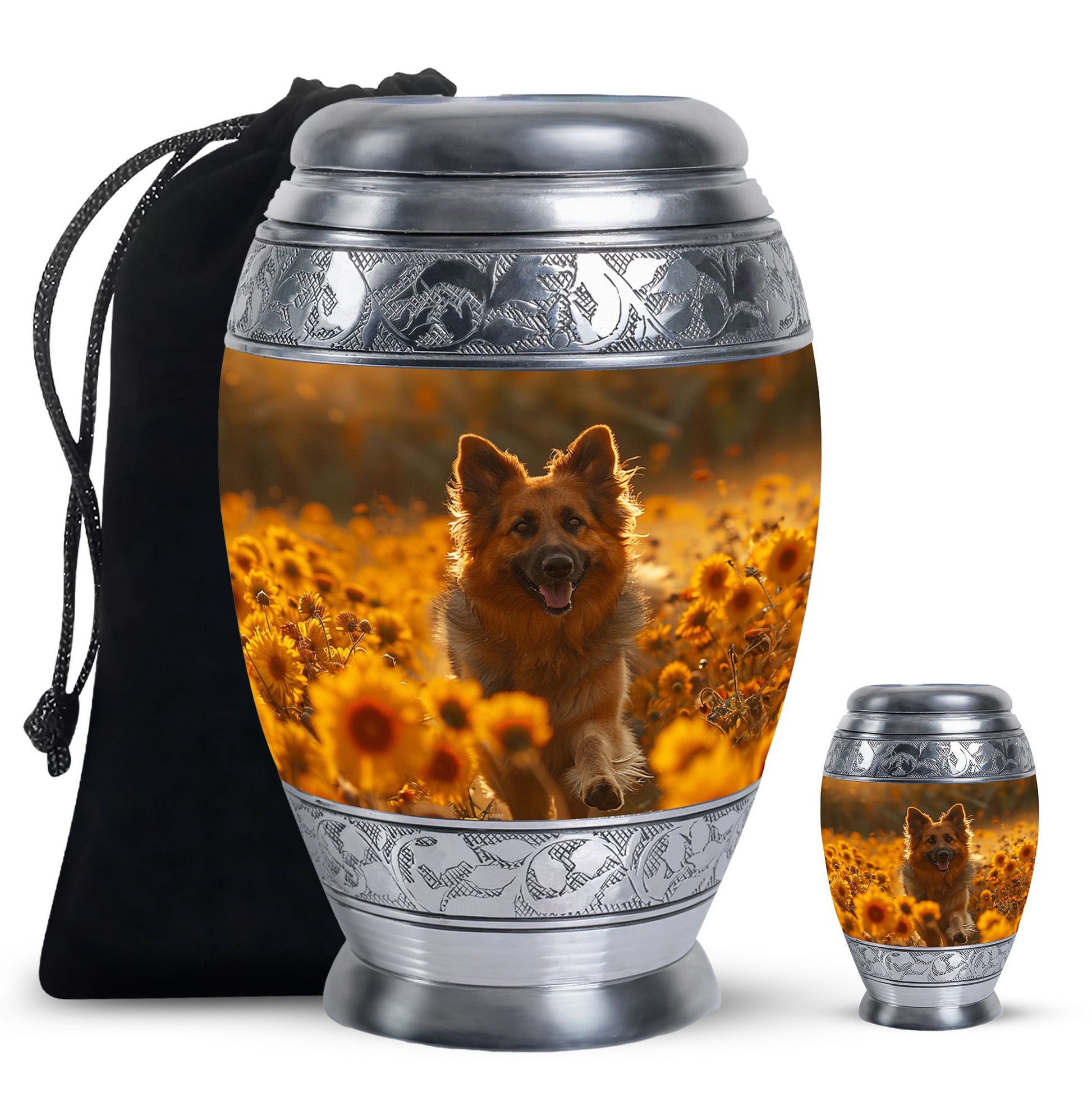 German Shepherd Dog Urn Memorial - Large Sized Cremation Urns For Pets