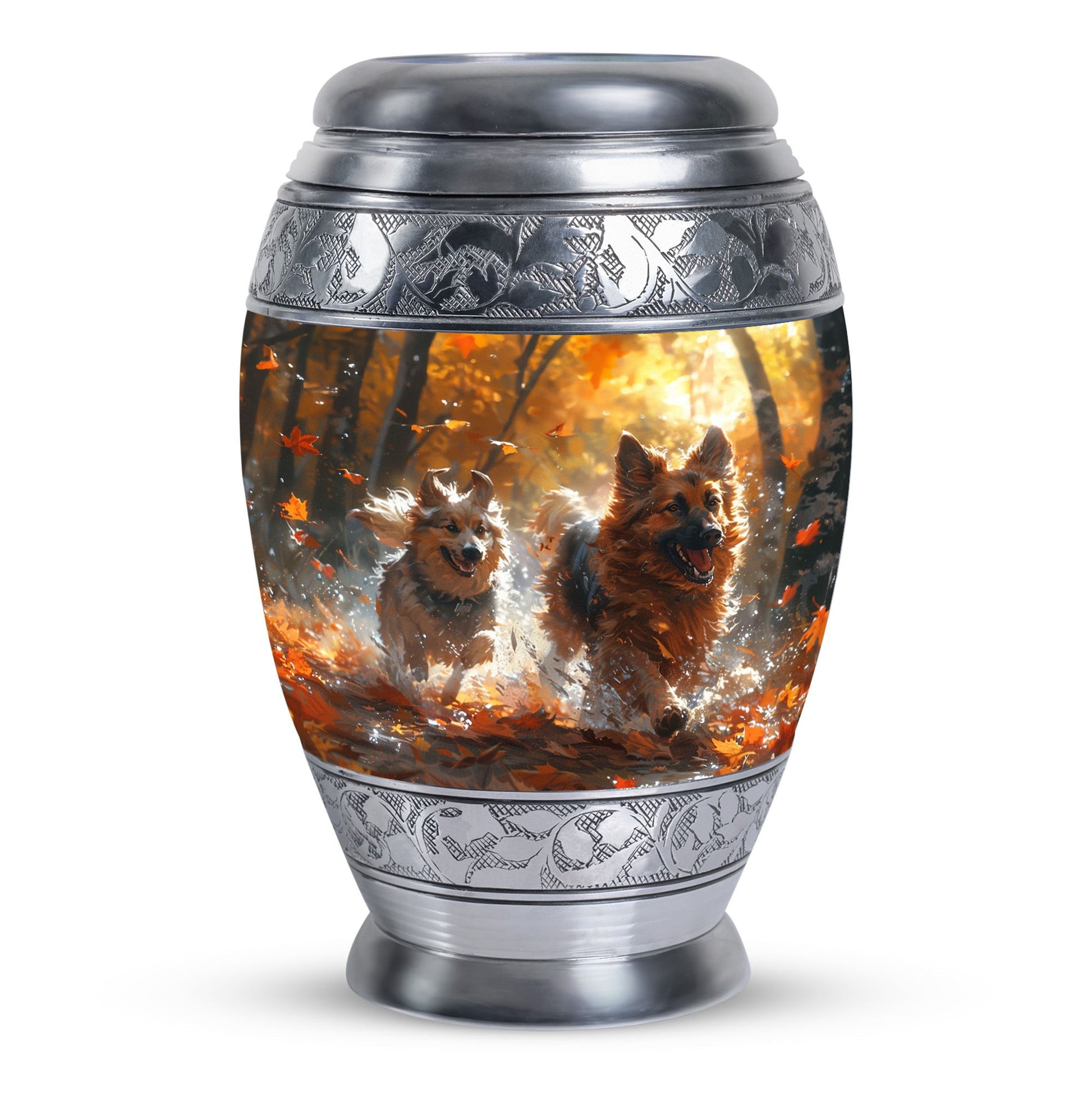 German Shepherd Memorial Urn For Dogs - Autumn Cremation Urn For Pet