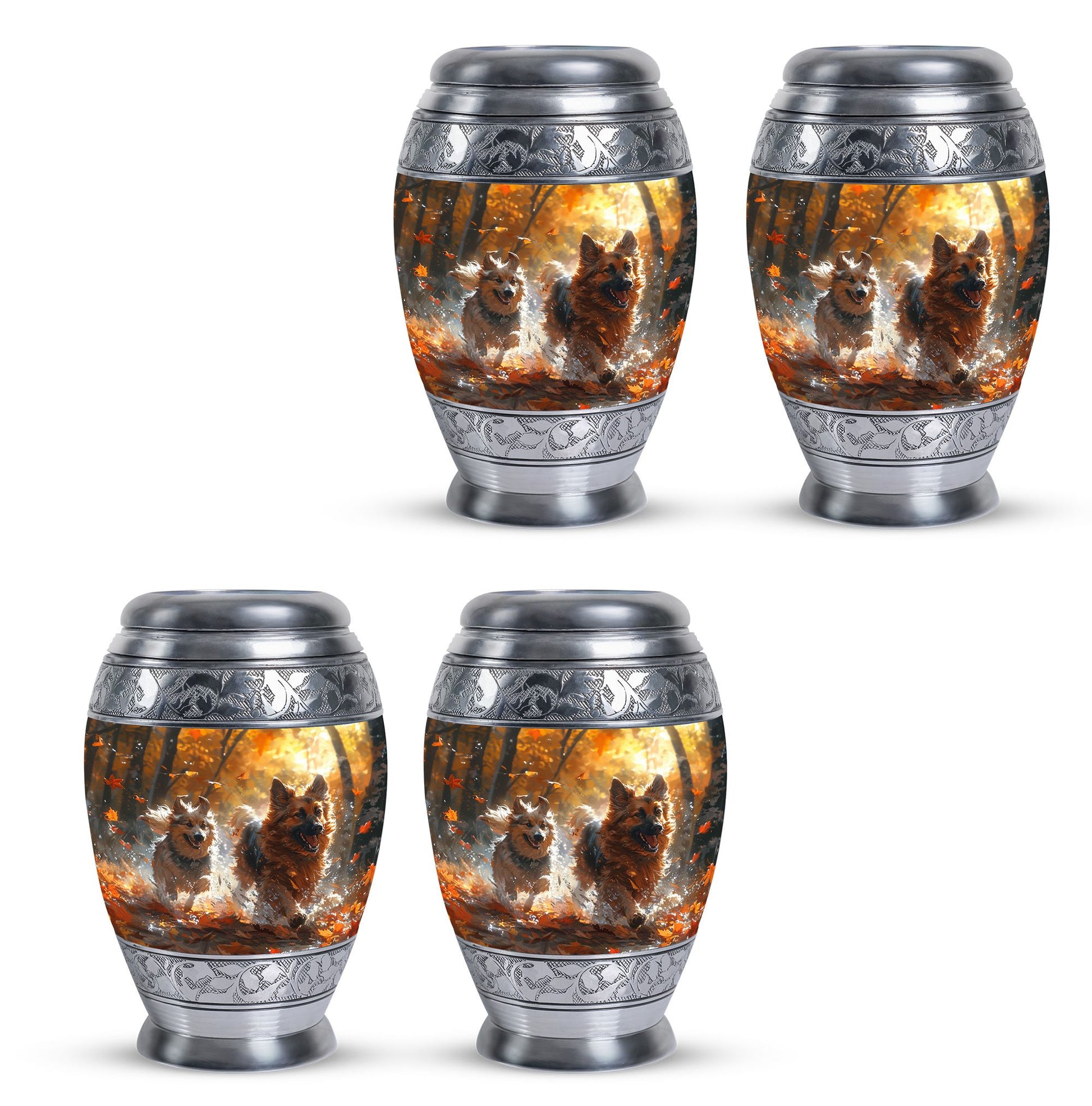 German Shepherd Memorial Urn For Dogs - Autumn Cremation Urn For Pet