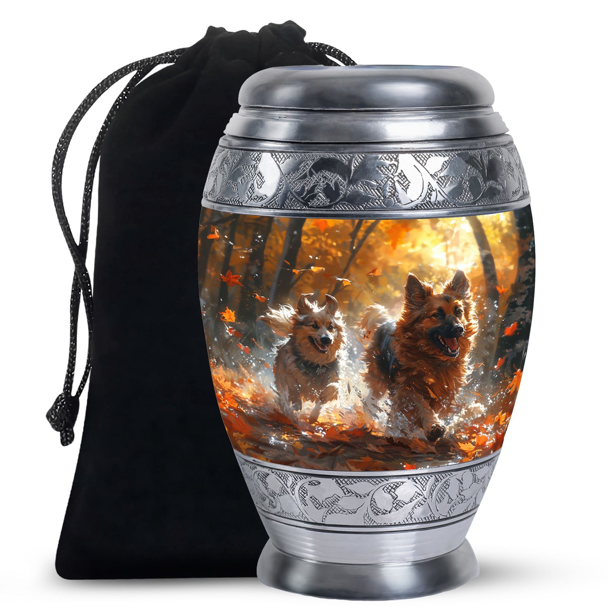 German Shepherd Memorial Urn For Dogs - Autumn Cremation Urn For Pet
