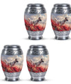 Pet Memorial Urn For Dog - Red Floral Tribute Urn Perfect For Memorials