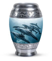Aquatic Dolphins Family - Dolphin Cremation Urn For Men And Women