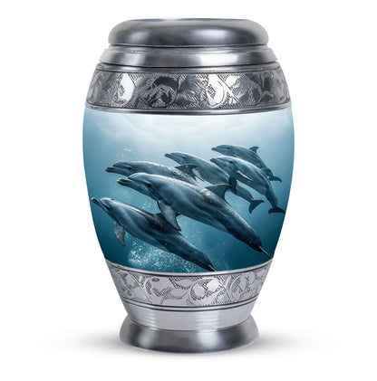 Personalized Dolphin Cremation Urn for Men and Women - 10-inch, 200 cu in - Yatskia