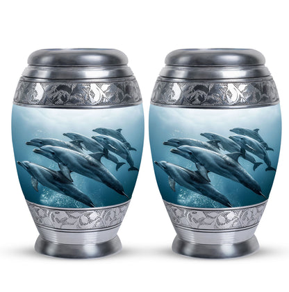 Personalized Dolphin Cremation Urn for Men and Women - 10-inch, 200 cu in - Yatskia