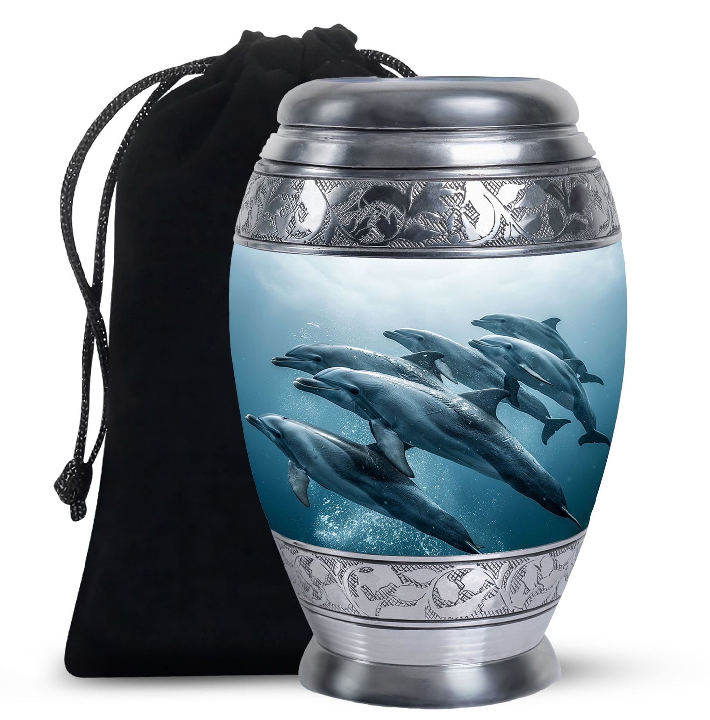 Personalized Dolphin Cremation Urn for Men and Women - 10-inch, 200 cu in - Yatskia
