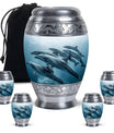 Aquatic Dolphins Family - Dolphin Cremation Urn For Men And Women