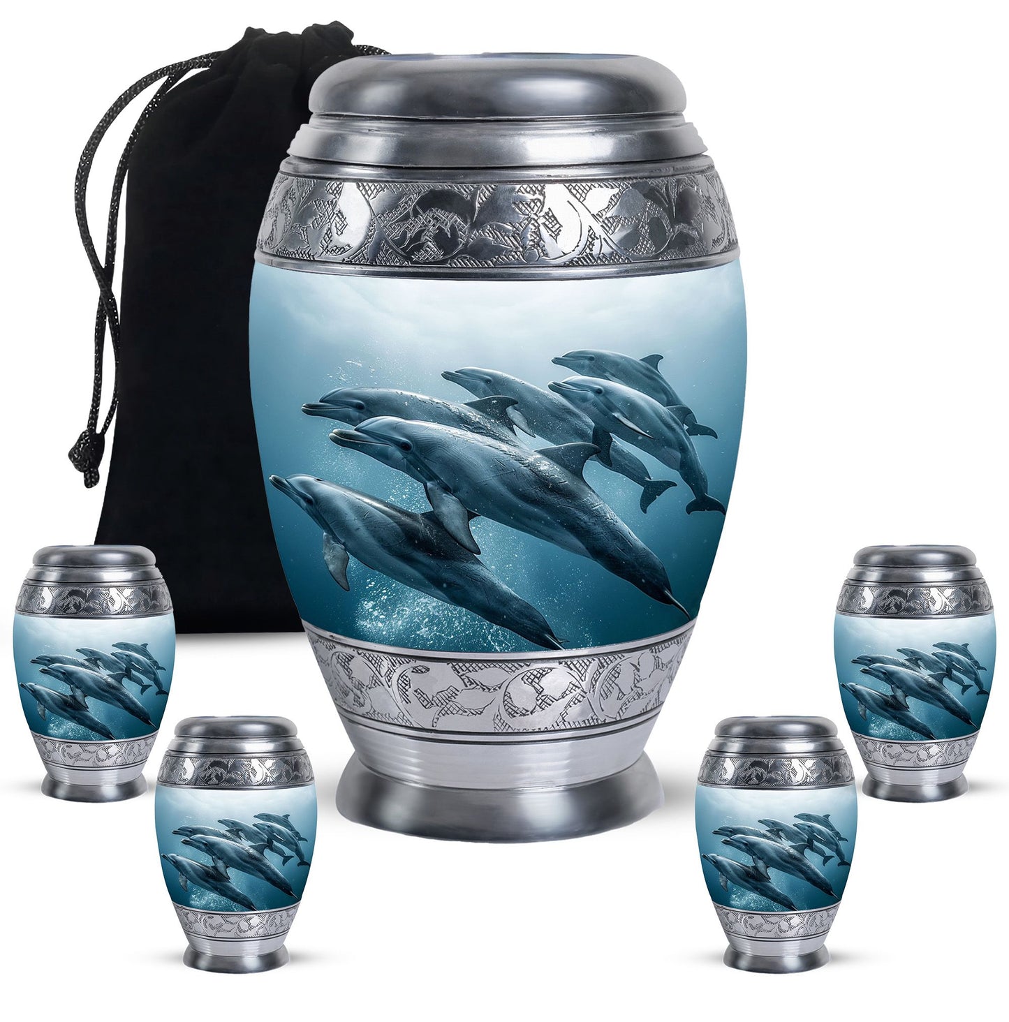 Personalized Dolphin Cremation Urn for Men and Women - 10-inch, 200 cu in - Yatskia