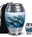 Aquatic Dolphins Family - Dolphin Cremation Urn For Men And Women