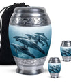 Aquatic Dolphins Family - Dolphin Cremation Urn For Men And Women