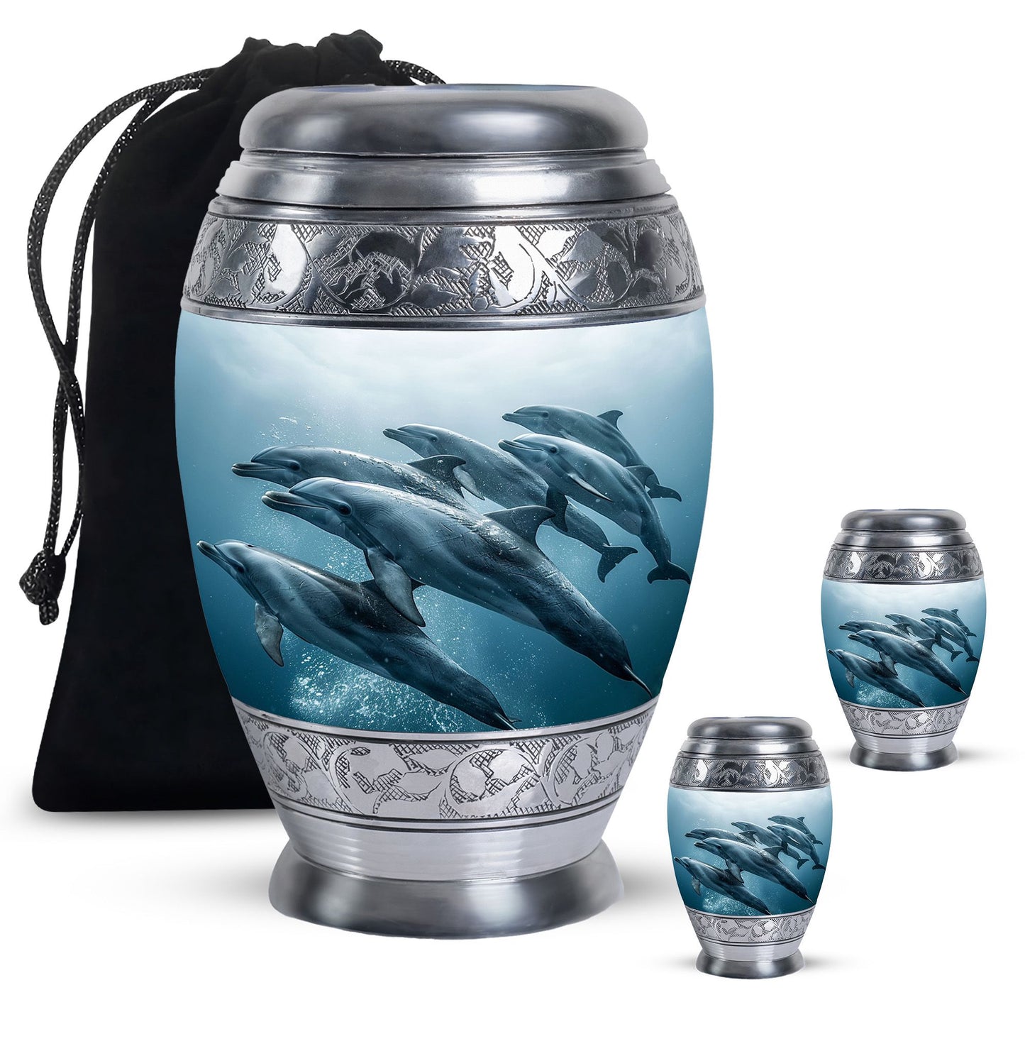 Personalized Dolphin Cremation Urn for Men and Women - 10-inch, 200 cu in - Yatskia