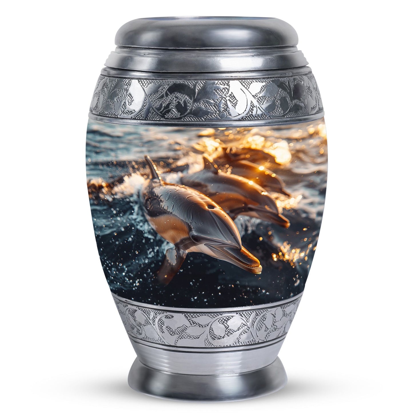Personalized Dolphin Cremation Urn for Women - 10-inch, 200 cu in - Yatskia