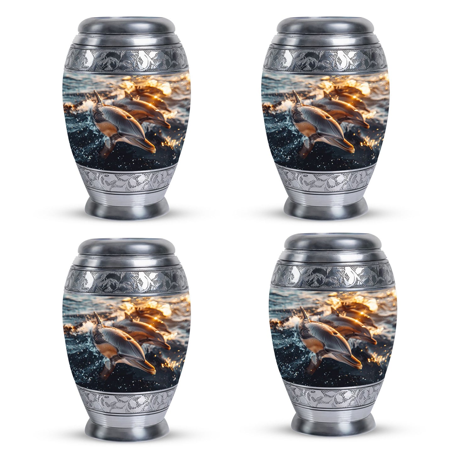 Personalized Dolphin Cremation Urn for Women - 10-inch, 200 cu in - Yatskia