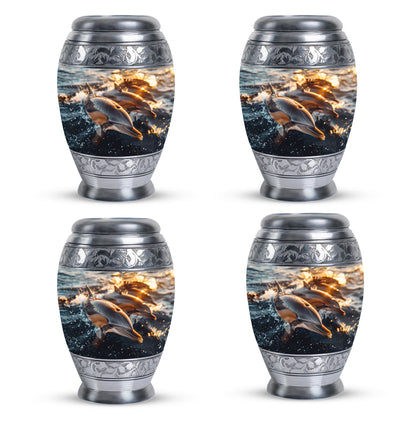 Personalized Dolphin Cremation Urn for Women - 10-inch, 200 cu in - Yatskia