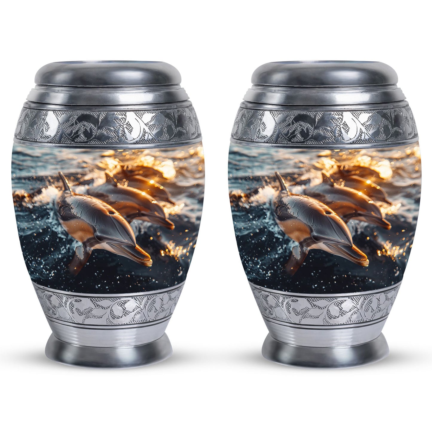 Personalized Dolphin Cremation Urn for Women - 10-inch, 200 cu in - Yatskia