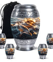 Sunset Dolphin Urn For Women - Dolphin Urn Memorial For Ashes