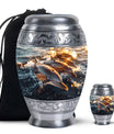 Sunset Dolphin Urn For Women - Dolphin Urn Memorial For Ashes