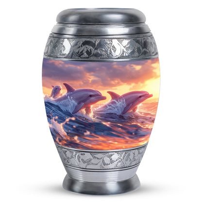 Personalized Dolphin Memorial Urn for Women - 10-inch, 200 cu in - Yatskia