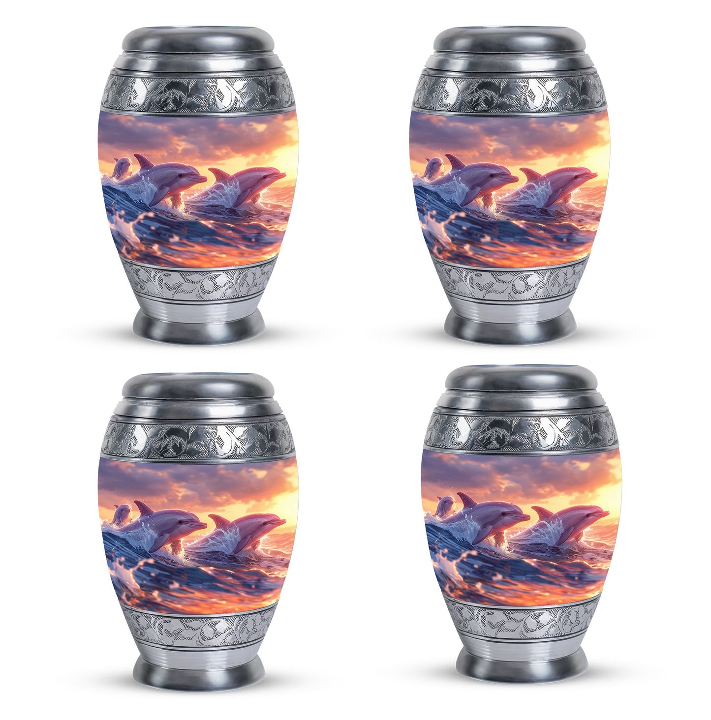 Personalized Dolphin Memorial Urn for Women - 10-inch, 200 cu in - Yatskia