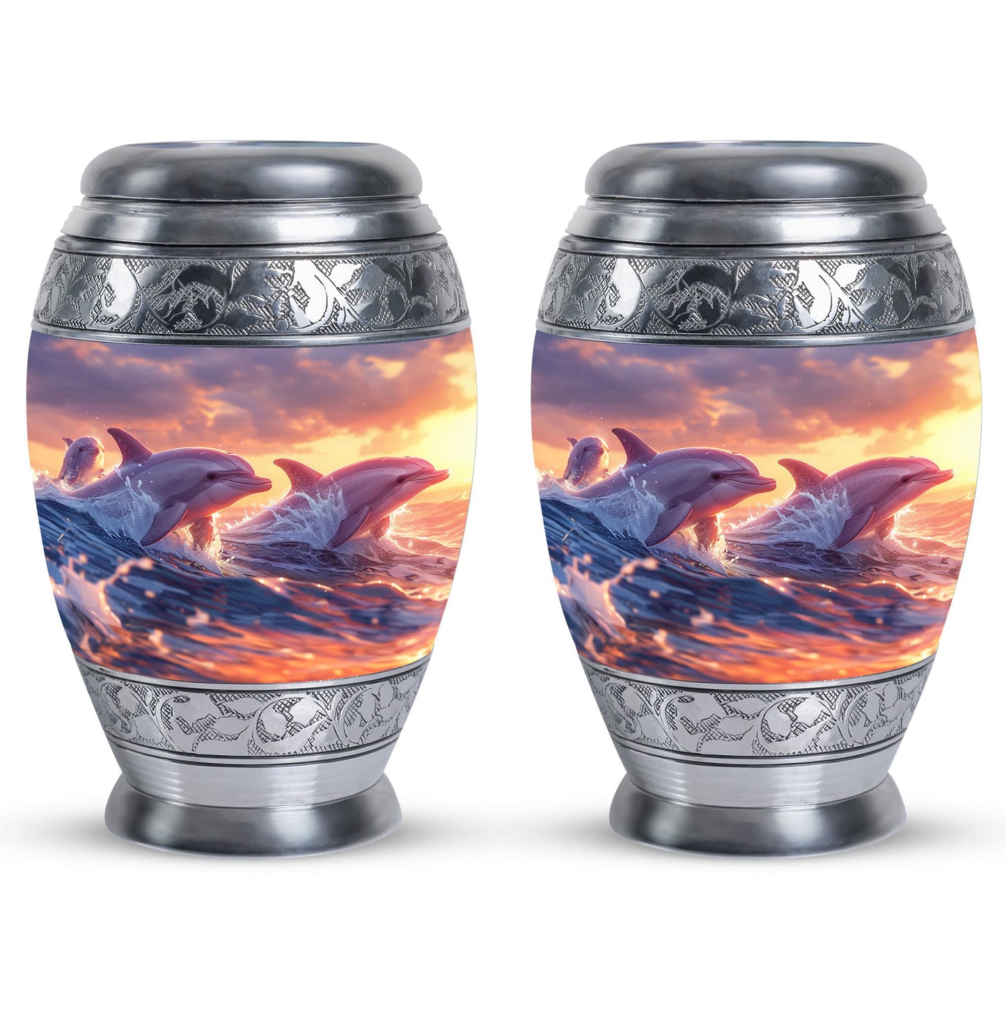 Personalized Dolphin Memorial Urn for Women - 10-inch, 200 cu in - Yatskia