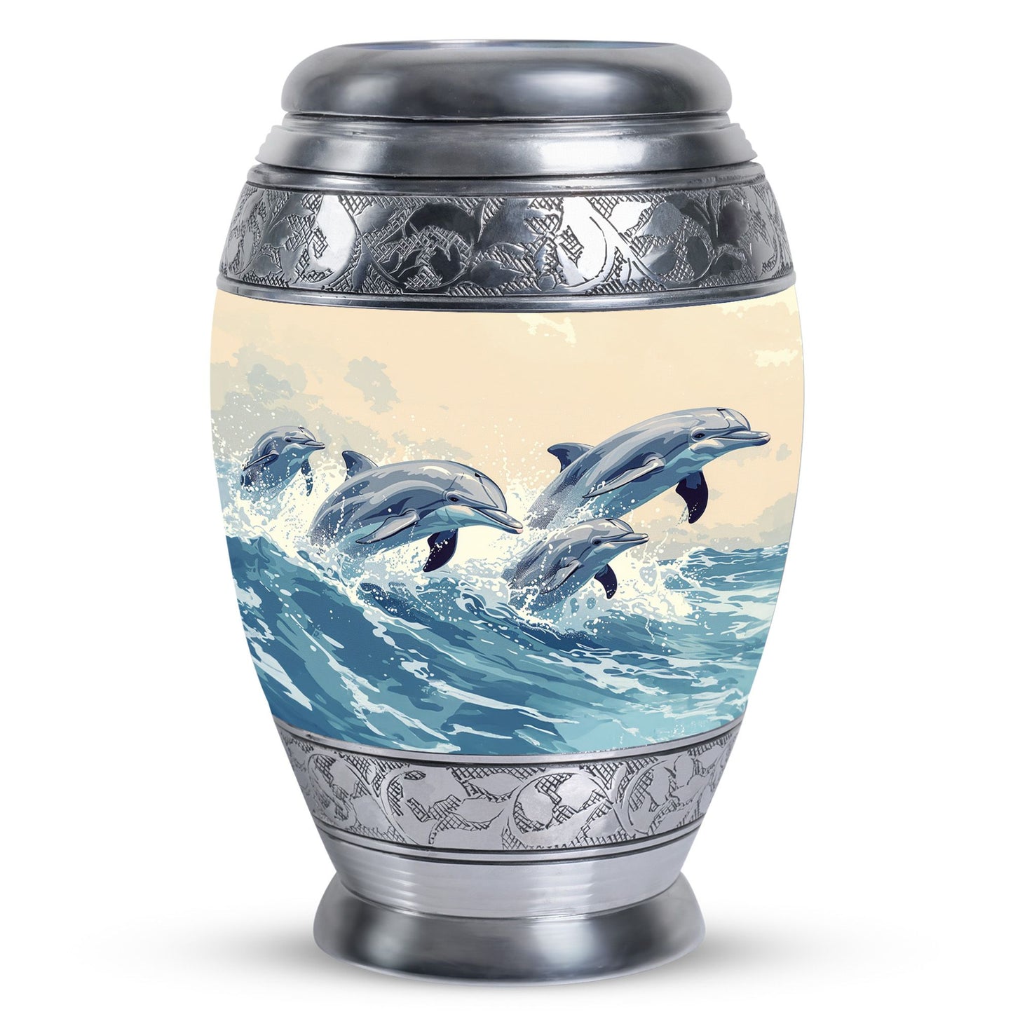 Personalized Dolphin Cremation Urn for Men & Women - 10-inch, 200 cu in - Yatskia
