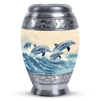 Personalized Dolphin Cremation Urn for Men & Women - 10-inch, 200 cu in - Yatskia