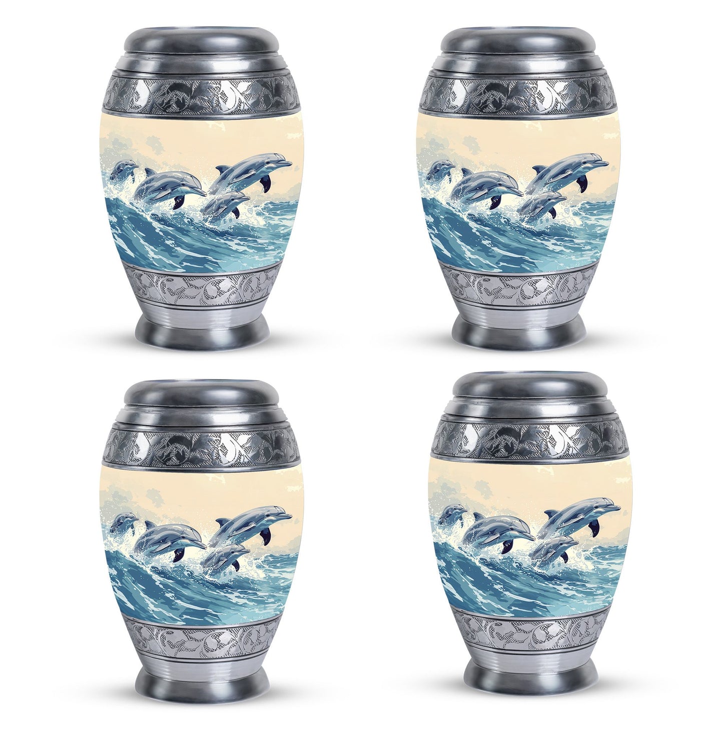 Personalized Dolphin Cremation Urn for Men & Women - 10-inch, 200 cu in - Yatskia
