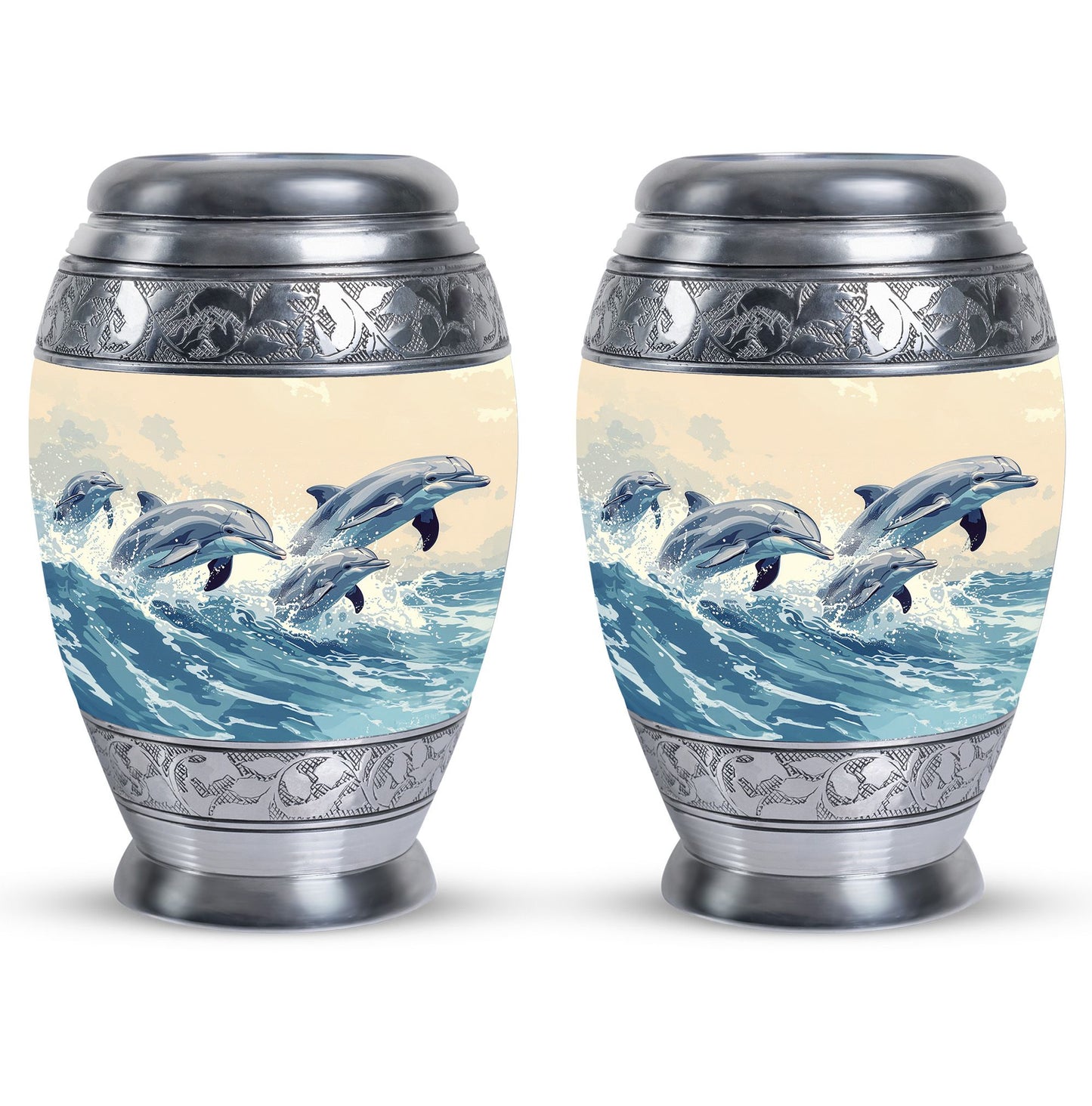 Personalized Dolphin Cremation Urn for Men & Women - 10-inch, 200 cu in - Yatskia