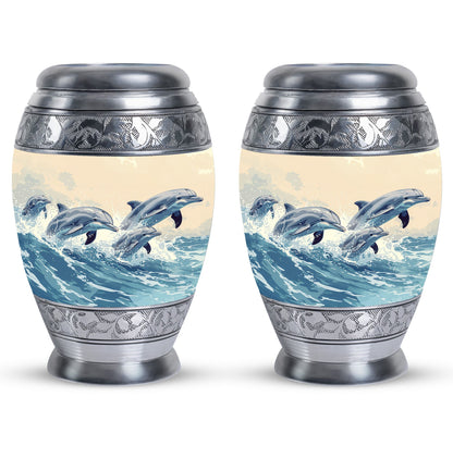 Personalized Dolphin Cremation Urn for Men & Women - 10-inch, 200 cu in - Yatskia