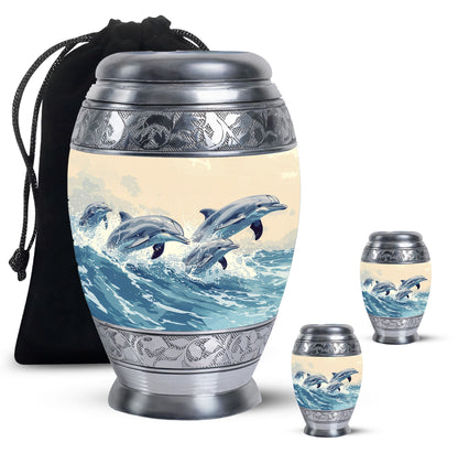 Personalized Dolphin Cremation Urn for Men & Women - 10-inch, 200 cu in - Yatskia