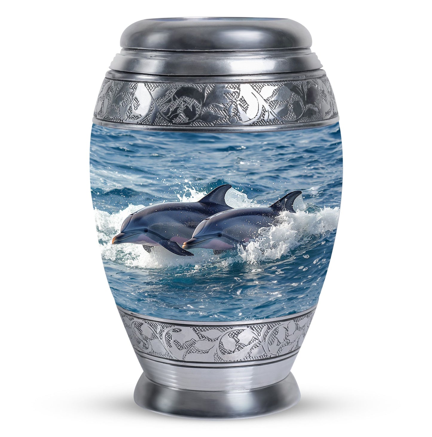Personalized Dolphin Cremation Urn for Women - 10-inch, 200 cu in - Yatskia